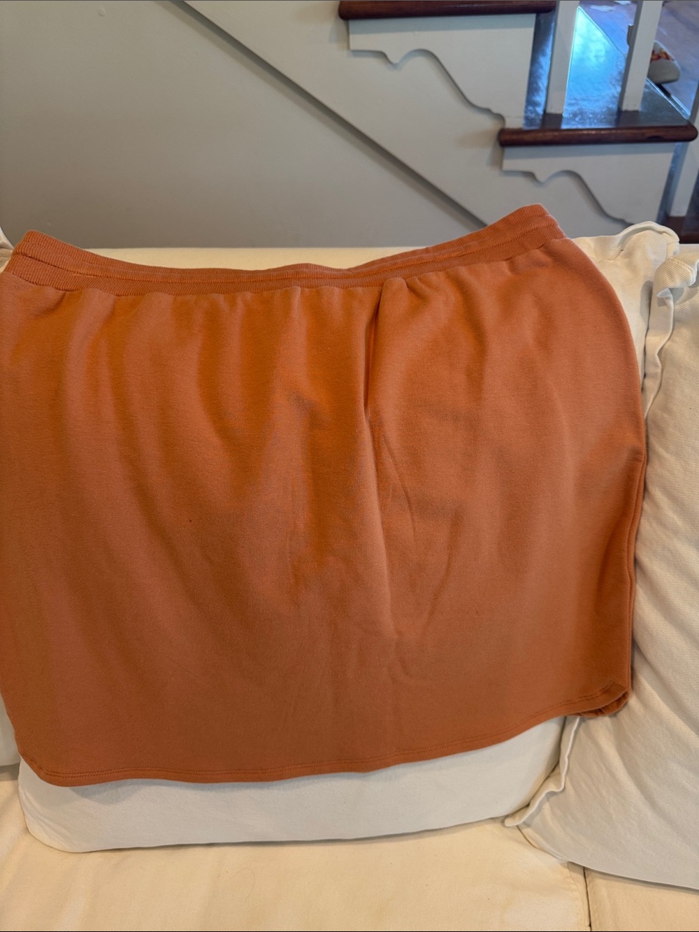 Daily Ritual Mini Drawstring Skirt in Rust - Picture 3 of 3